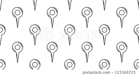 Simple black and white pin marker pattern on a transparent background. 123168725