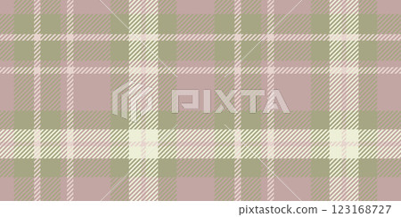 Symmetrical plaid pattern in muted beige, light pink, and olive green, with traditional tartan intersecting lines and squares. Symmetrical plaid pattern in muted beige, light pink, and olive green, with traditional tartan intersecting lines and squares. 123168727