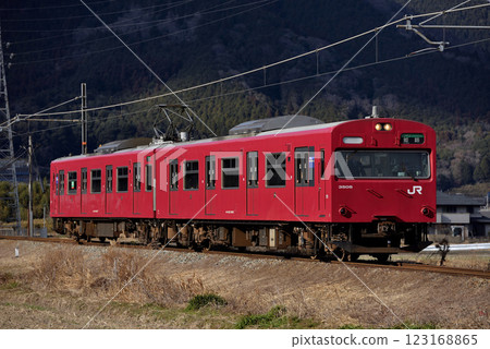 Two 103 series 3500 series local trains running on the Bantan Line Two 103 series 3500 series local trains running on the Bantan Line 123168865