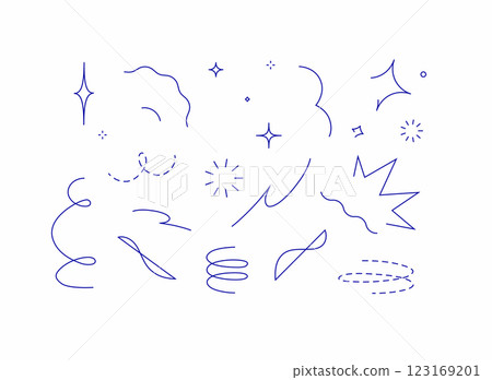 Star line design elements blue on white bg 123169201