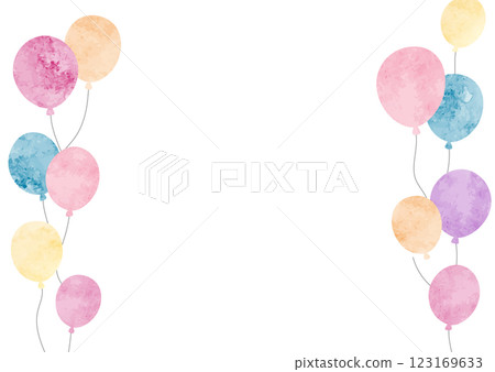 Watercolor balloon background frame illustration Watercolor balloon background frame illustration 123169633
