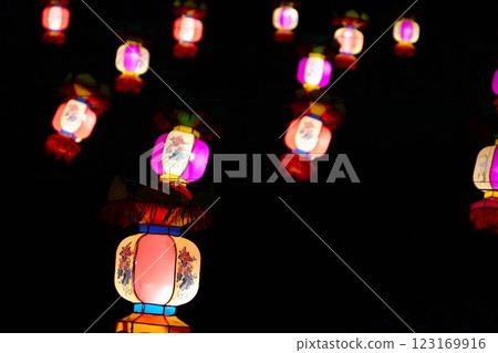 Asian lanterns at night (Chinese New Year) Asian lanterns at night (Chinese New Year) 123169916