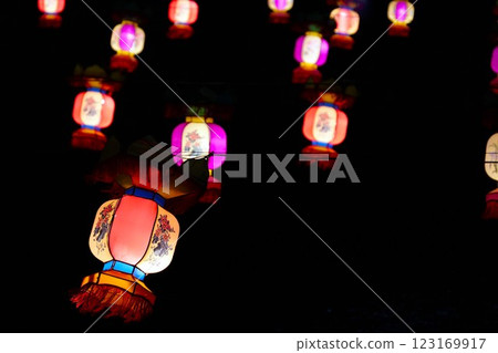 Asian lanterns at night (Chinese New Year) Asian lanterns at night (Chinese New Year) 123169917