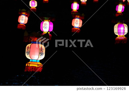 Asian lanterns at night (Chinese New Year) Asian lanterns at night (Chinese New Year) 123169926