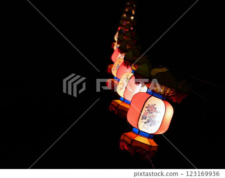 Asian lanterns at night (Chinese New Year) Asian lanterns at night (Chinese New Year) 123169936