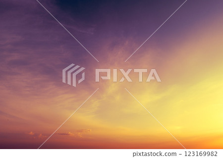Colorful cloudy sky at sunset. Gradient color. Sky texture. Abstract nature background Colorful cloudy sky at sunset. Gradient color. Sky texture. Abstract nature background 123169982