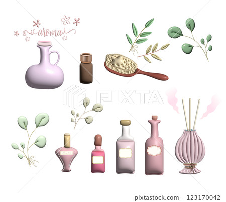 Small aroma bottle and cute vial, plump illustration Small aroma bottle and cute vial, plump illustration 123170042