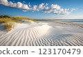 Generative AI illustration of sand, dune and sky 123170479