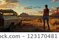 Generative AI illustration of view of Utahs and breathtaking landscapes 123170481
