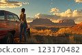 Generative AI illustration of view of Utahs and breathtaking landscapes 123170482