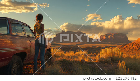 Generative AI illustration of view of Utahs and breathtaking landscapes 123170482