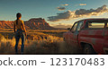 Generative AI illustration of view of Utahs and breathtaking landscapes 123170483