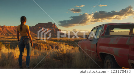 Generative AI illustration of view of Utahs and breathtaking landscapes 123170483