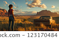 Generative AI illustration of view of Utahs and breathtaking landscapes 123170484
