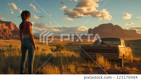 Generative AI illustration of view of Utahs and breathtaking landscapes 123170484