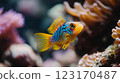 Generative AI illustration of a vibrant sea fish in coral reefs 123170487