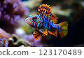 Generative AI illustration of a vibrant sea fish in coral reefs 123170489