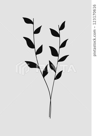 Botanical silhouette of wildflower plants .Vector illustration 123170616