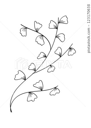 Hand drawn creeper plant line art .Vector illustration. 123170638