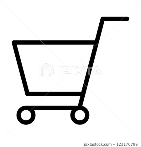 Clean design shopping cart illustration on white background 123170799