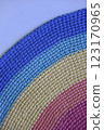 diagonal rainbow knitted pattern from the corner 123170965