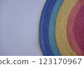 diagonal rainbow knitted pattern from the side 123170967