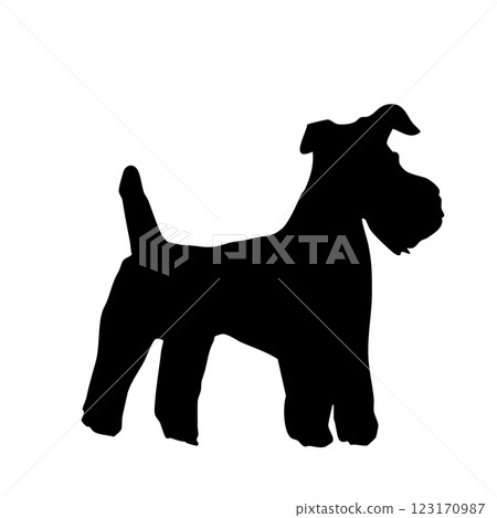 Terrier Schnauzer dog monochrome silhouette illustration 123170987