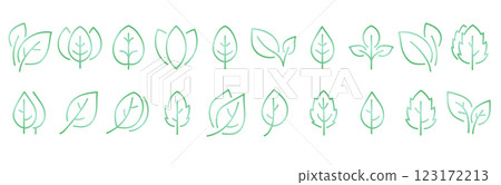 Leaf Gradient Outline Icons Set.Vector illustration. Leaf Gradient Outline Icons Set.Vector illustration. 123172213