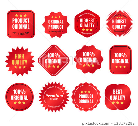 Red Premium Product Labels Collection.Vector illustration 123172292