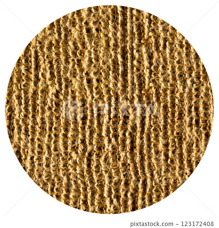 Scrub belt made of jute texture, cleaning and massaging cloth with a hard fleece used when washing to clean the body in the bath, white isolated material 123172408