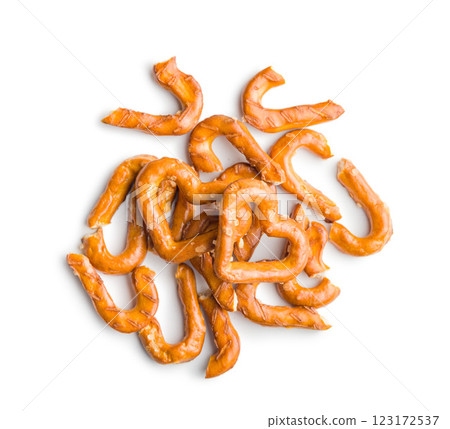 Heart shaped pretzel  isolated on white background. 123172537