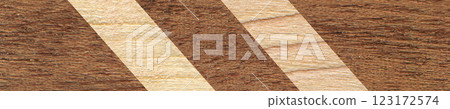 Wooden marquetry can be patterns created from the combination of pine and walnut wood, wooden floor, parquet, cutting board 123172574