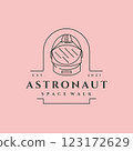 line art astronaut helmet head logo vector symbol illustration design 123172629