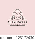 line art astronaut helmet head logo vector symbol illustration design 123172630