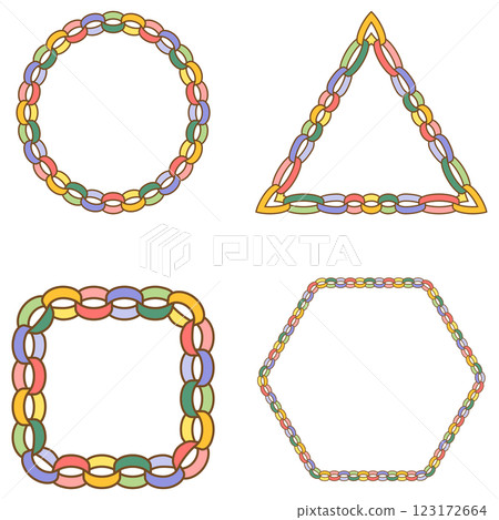 4 種彩色花環框架 123172664