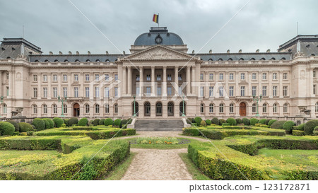 Timelapse of Royal Palace of Brussels, the King and Queen's official residence 123172871