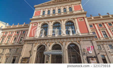 The Wiener Musikverein timelapse hyperlapse is a famous Vienna concert hall. 123173018