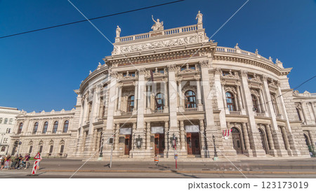 The Burgtheater is the Austrian National Theatre timelapse hyperlapse in Vienna 123173019