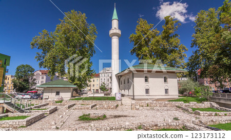 Bakr-babina mosque in Sarajevo timelapse hyperlapse. Bosnia and Herzegovina 123173112