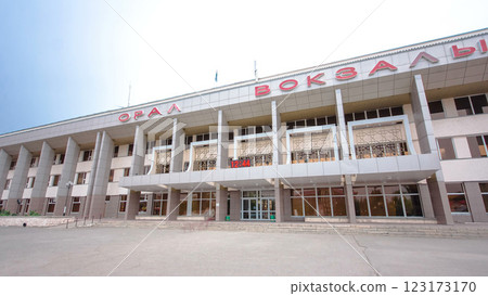 Kazakhstan Uralsk railway station timelapse hyperlapse. Western Kazakhstan. Kazakhstan Uralsk railway station timelapse hyperlapse. Western Kazakhstan. 123173170