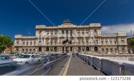 Palace of Justice timelapse hyperlapse - courthouse building with Ponte Sant' Umberto bridge. Rome, Italy. Palace of Justice timelapse hyperlapse - courthouse building with Ponte Sant' Umberto bridge. Rome, Italy. 123173286