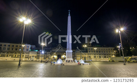 People are gathering under the central column on piazza del popolo during night timelapse hyperlapse People are gathering under the central column on piazza del popolo during night timelapse hyperlapse 123173293