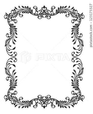 Filigree Heraldic Crest Motif Floral Pattern Frame Filigree Heraldic Crest Motif Floral Pattern Frame 123173327