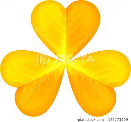 Gold Flat shamrock icons set. Clover three and four leaves logo. 123173399