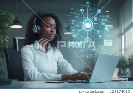 Next-Generation Customer Experience AI-Powered Virtual Assistant Interface in Modern Customer Service Operations 123174010