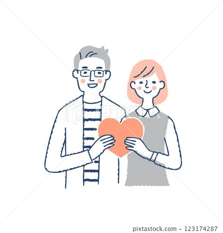 Couple holding a heart together 123174287