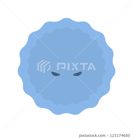 A blurry blue character glaring - Image of bacteria, viruses, dissatisfaction and resentment 123174680