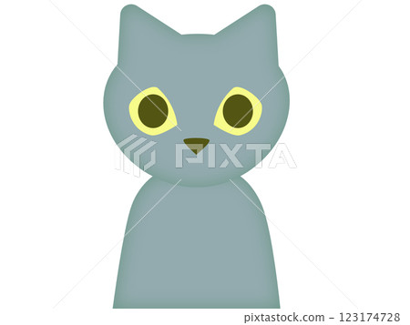 Expressionless green cat 123174728