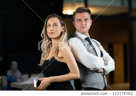 Confident Business Duo Radiating Elegance and Professional Charm. Confident Business Duo Radiating Elegance and Professional Charm. 123176562