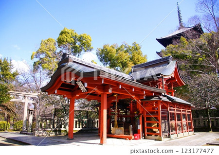 Kyoto Prefecture, Toji Temple, Yashima Shrine, Yashima Shrine, Kujo-cho, Minami-ku, Kyoto City, February 2022 123177477